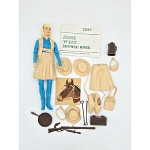 Vintage 1960s Marx Jane West Action Figure 2067 Manual Accessories Lot
